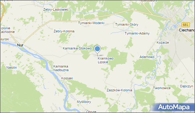 mapa Kramkowo Lipskie, Kramkowo Lipskie na mapie Targeo